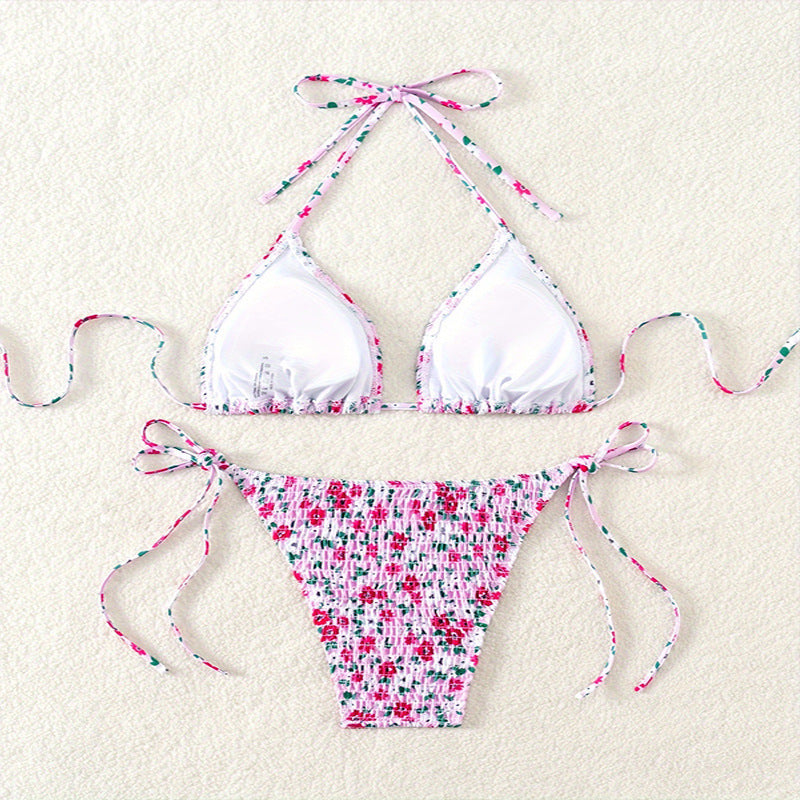 Floral Bikini Split Swimsuit Women Three Point Bikini Spring Beach Swimsuit Bella Mia
